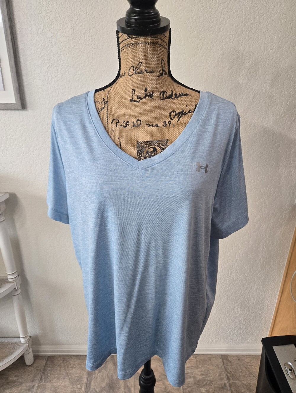 Under Armour Light Blue V-Neck Athletic Tee